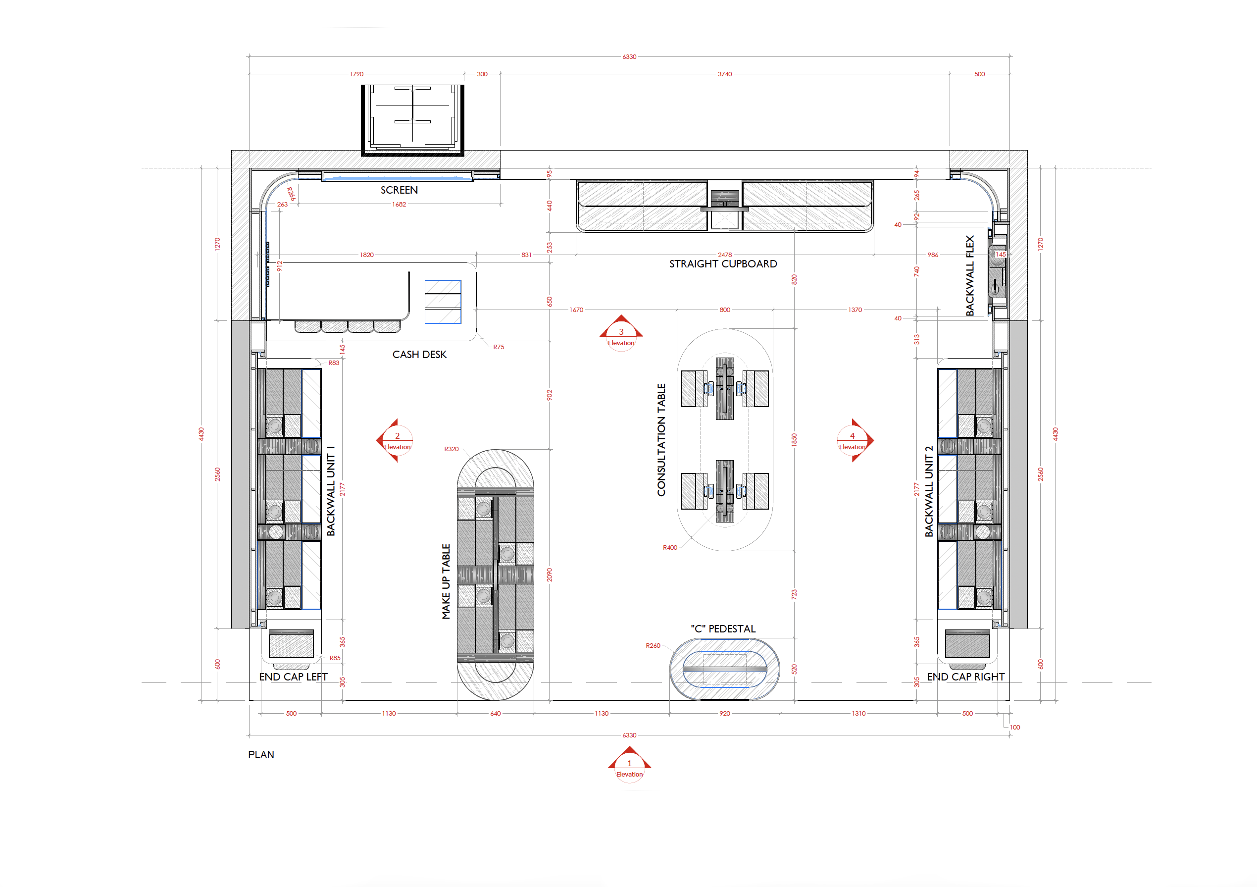Plan d’implantation du stand Clinique à El Corte Inglés Castellana
